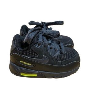 Nike Air Max 90 Black Lime Green Sneakers Sz 5C Kids Toddler